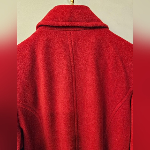 NWT - Anne Klein Wool Blend Red Pea Coat - Size XL - Picture 4 of 14